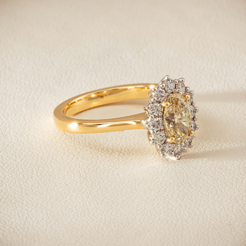 18ct Yellow Gold 1.01ct Fancy Oval Diamond Belle Ring - Ring - Walker & Hall