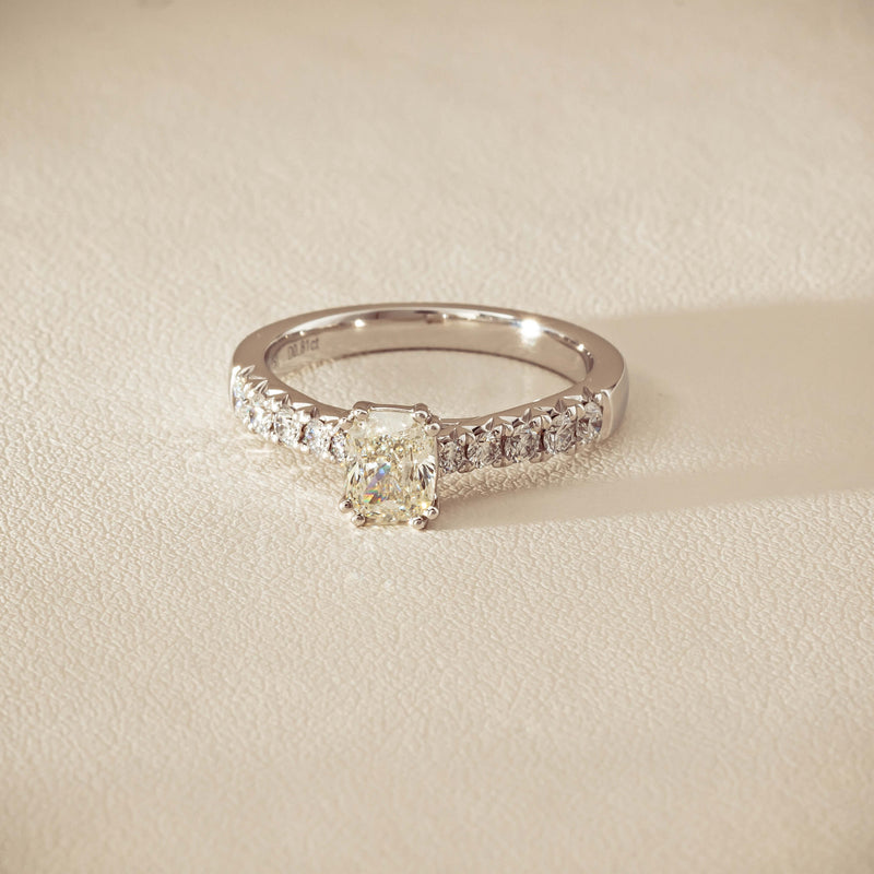 18ct White Gold .81ct Cushion-Cut Diamond Phoenix Ring - Ring - Walker & Hall
