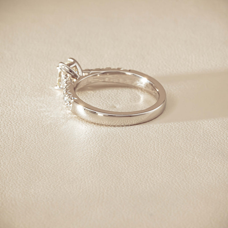 18ct White Gold .81ct Cushion-Cut Diamond Phoenix Ring - Ring - Walker & Hall