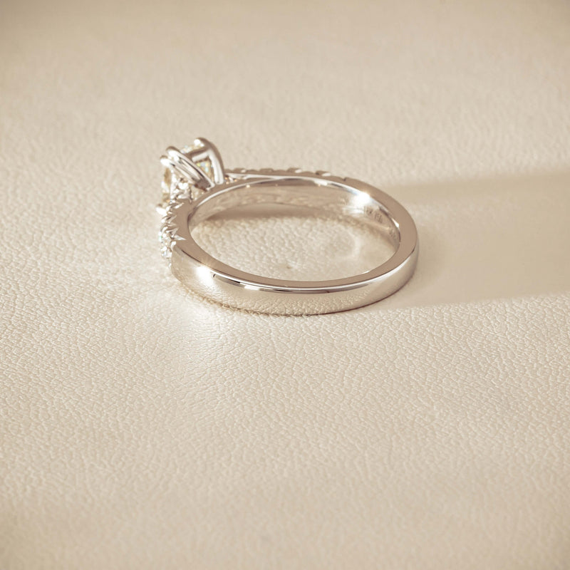18ct White Gold .81ct Cushion-Cut Diamond Phoenix Ring - Ring - Walker & Hall