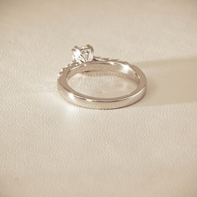 18ct White Gold .81ct Cushion-Cut Diamond Phoenix Ring - Ring - Walker & Hall