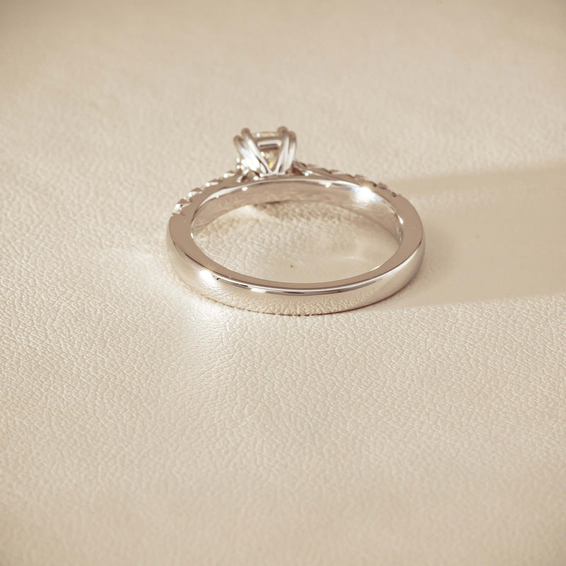 18ct White Gold .81ct Cushion-Cut Diamond Phoenix Ring - Ring - Walker & Hall