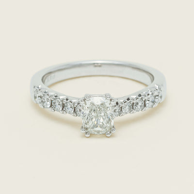 18ct White Gold .81ct Cushion-Cut Diamond Phoenix Ring - Ring - Walker & Hall