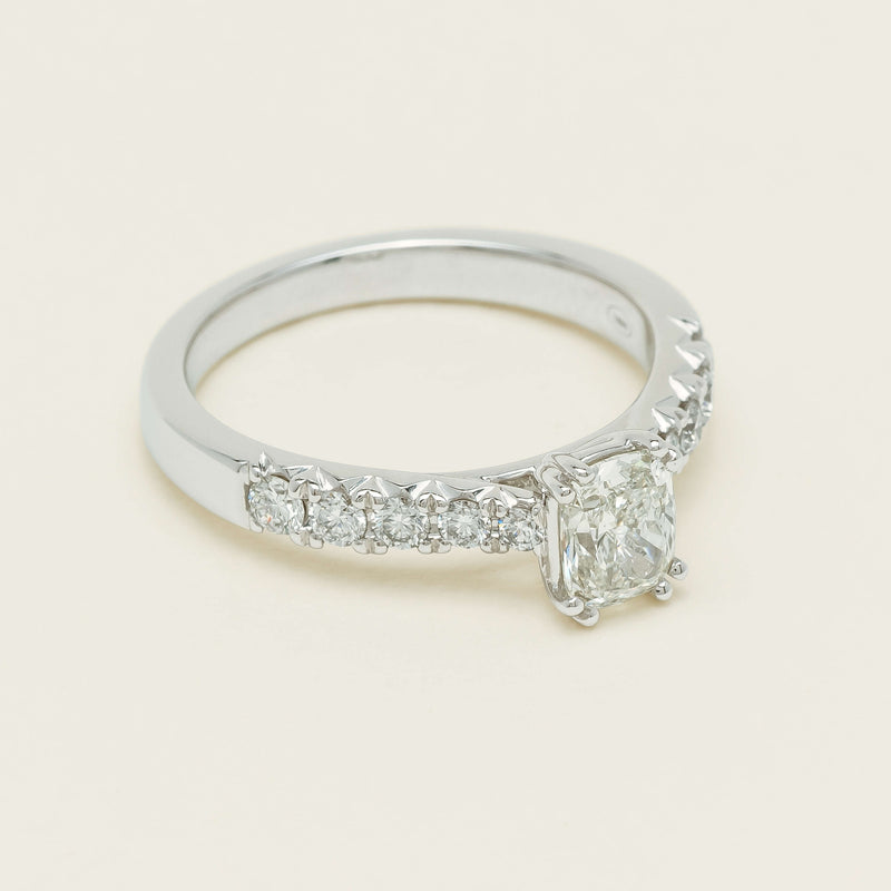 18ct White Gold .81ct Cushion-Cut Diamond Phoenix Ring - Ring - Walker & Hall