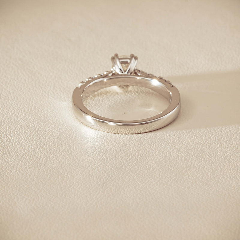 18ct White Gold .81ct Cushion-Cut Diamond Phoenix Ring - Ring - Walker & Hall