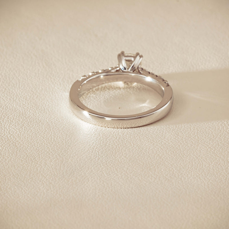 18ct White Gold .81ct Cushion-Cut Diamond Phoenix Ring - Ring - Walker & Hall