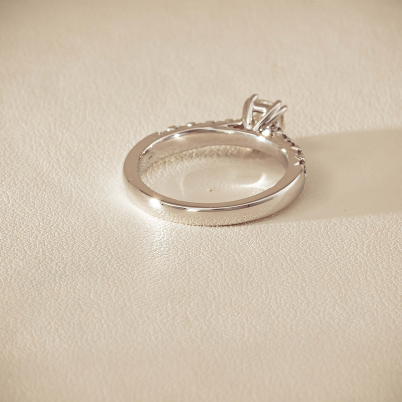 18ct White Gold .81ct Cushion-Cut Diamond Phoenix Ring - Ring - Walker & Hall