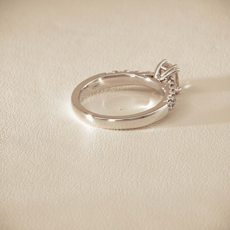 18ct White Gold .81ct Cushion-Cut Diamond Phoenix Ring - Ring - Walker & Hall
