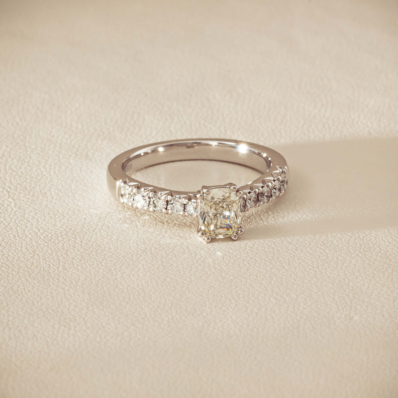 18ct White Gold .81ct Cushion-Cut Diamond Phoenix Ring - Ring - Walker & Hall