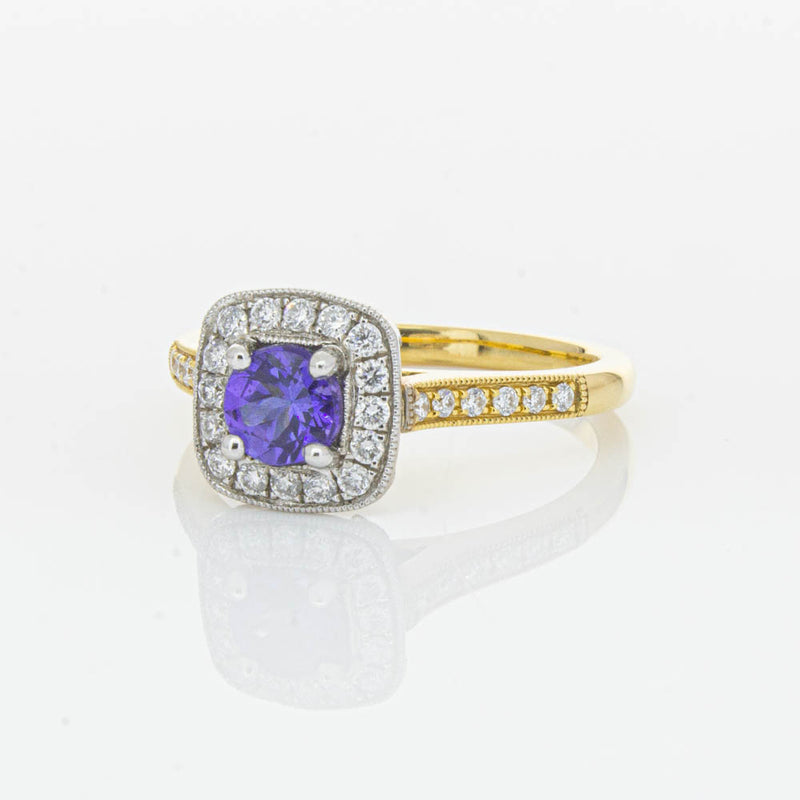 18ct Yellow & White Gold Tanzanite & Diamond Aurora Ring-Ring-Walker & Hall