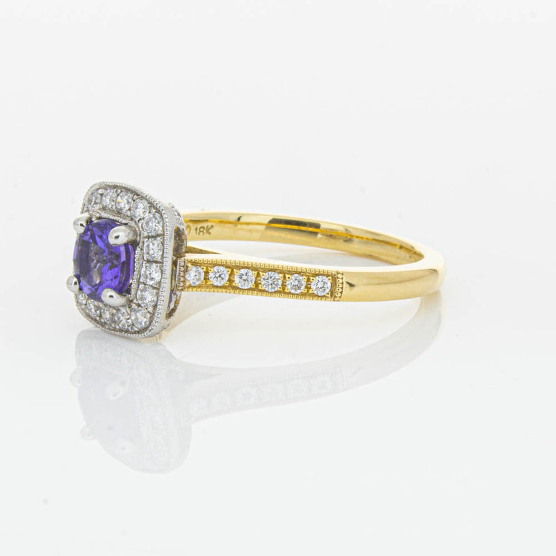 18ct Yellow & White Gold Tanzanite & Diamond Aurora Ring-Ring-Walker & Hall
