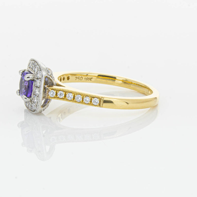 18ct Yellow & White Gold Tanzanite & Diamond Aurora Ring-Ring-Walker & Hall