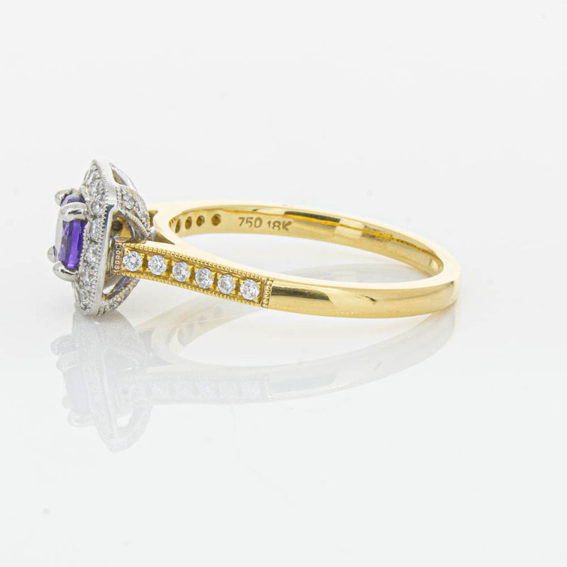 18ct Yellow & White Gold Tanzanite & Diamond Aurora Ring-Ring-Walker & Hall