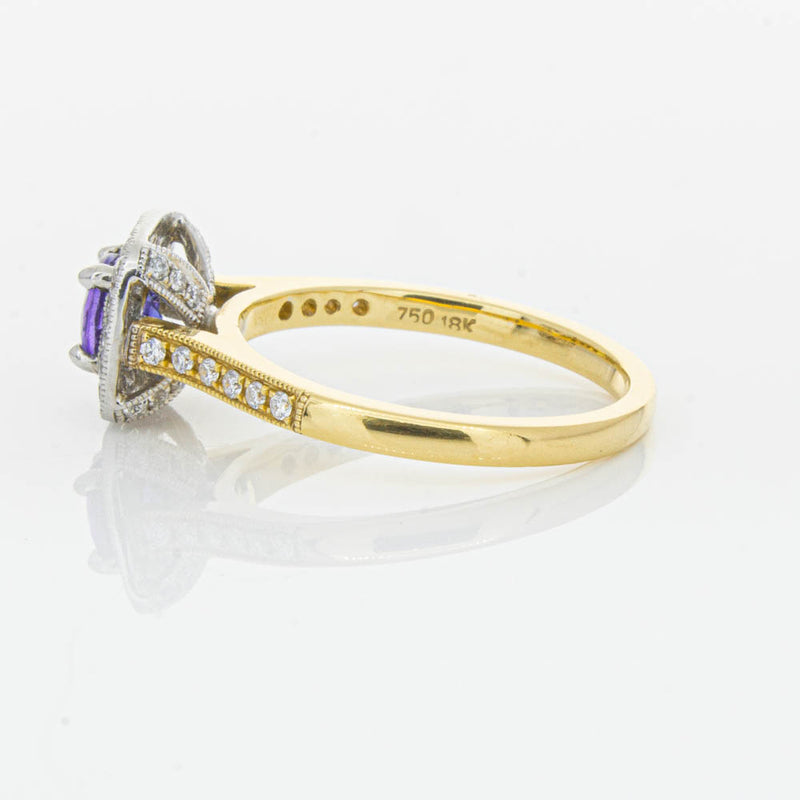 18ct Yellow & White Gold Tanzanite & Diamond Aurora Ring-Ring-Walker & Hall