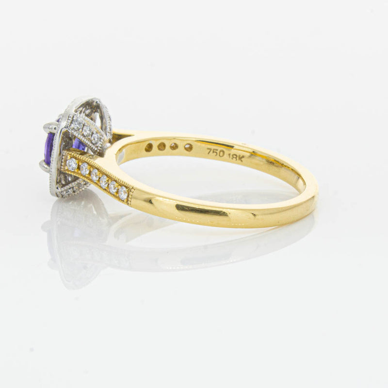 18ct Yellow & White Gold Tanzanite & Diamond Aurora Ring-Ring-Walker & Hall