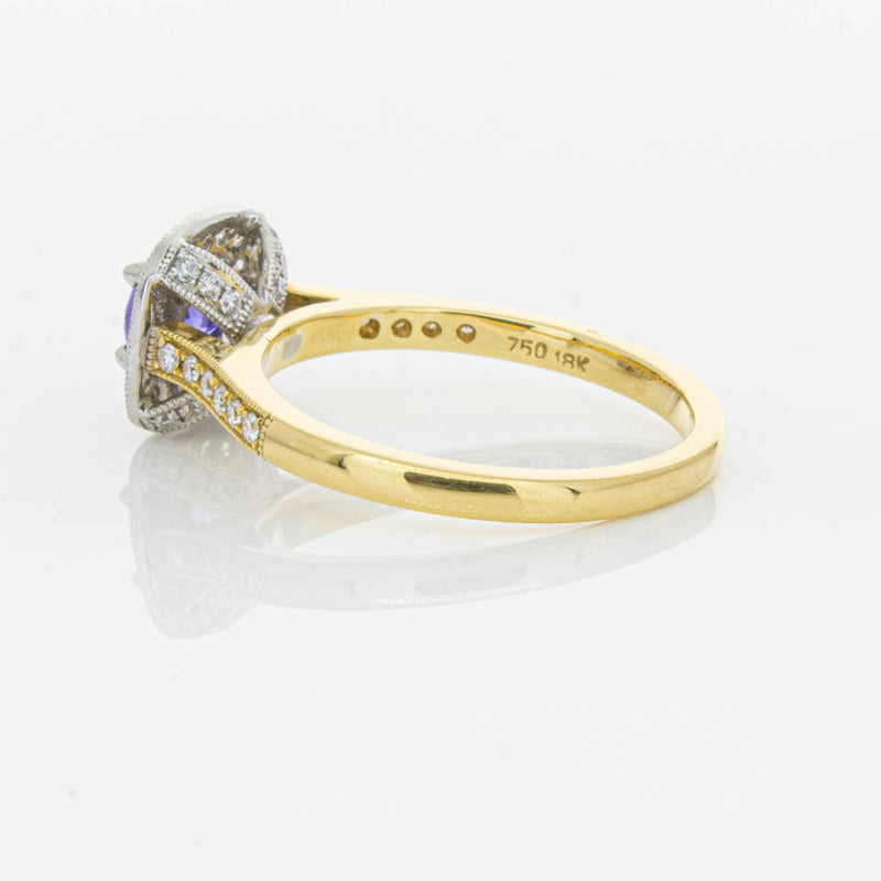 18ct Yellow & White Gold Tanzanite & Diamond Aurora Ring-Ring-Walker & Hall