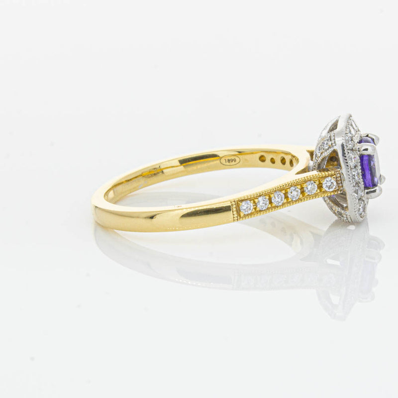 18ct Yellow & White Gold Tanzanite & Diamond Aurora Ring-Ring-Walker & Hall