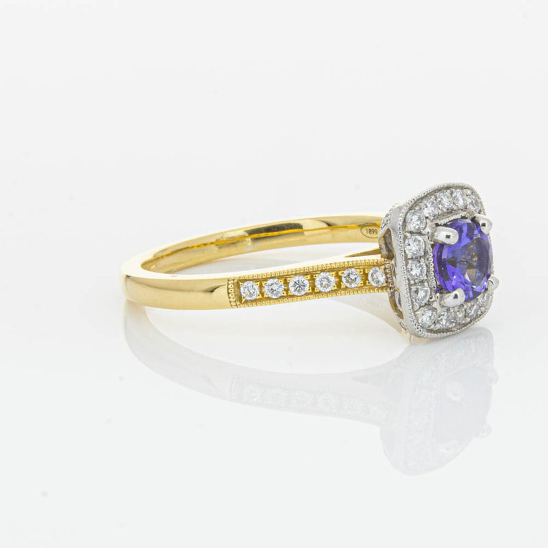 18ct Yellow & White Gold Tanzanite & Diamond Aurora Ring-Ring-Walker & Hall