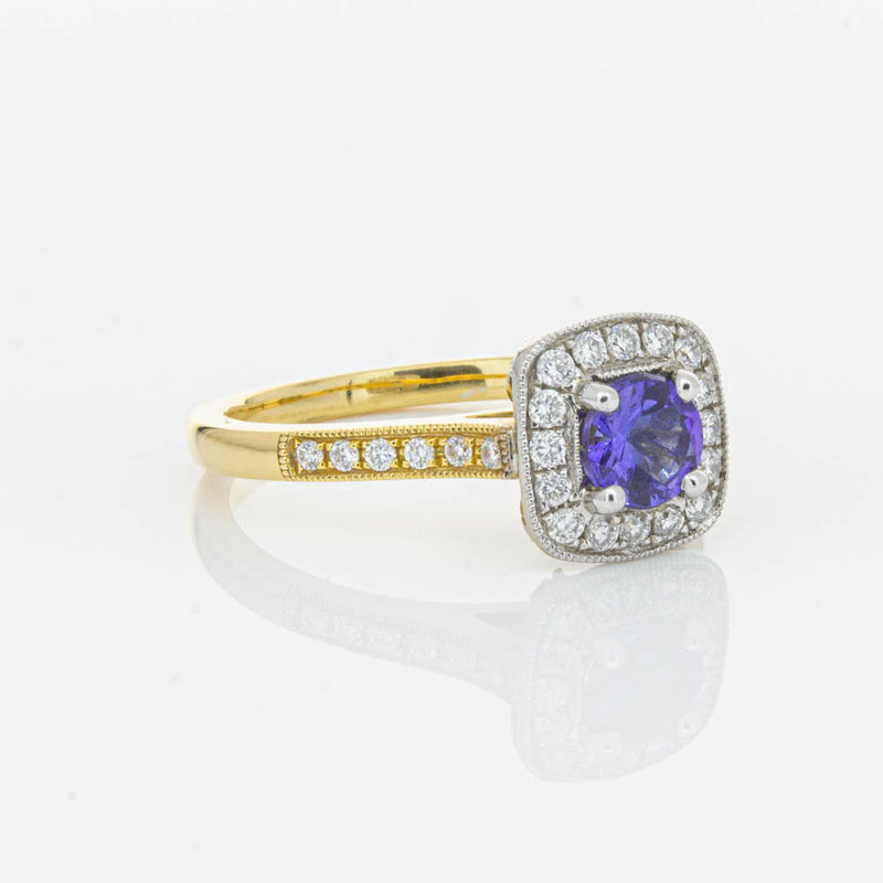 18ct Yellow & White Gold Tanzanite & Diamond Aurora Ring-Ring-Walker & Hall