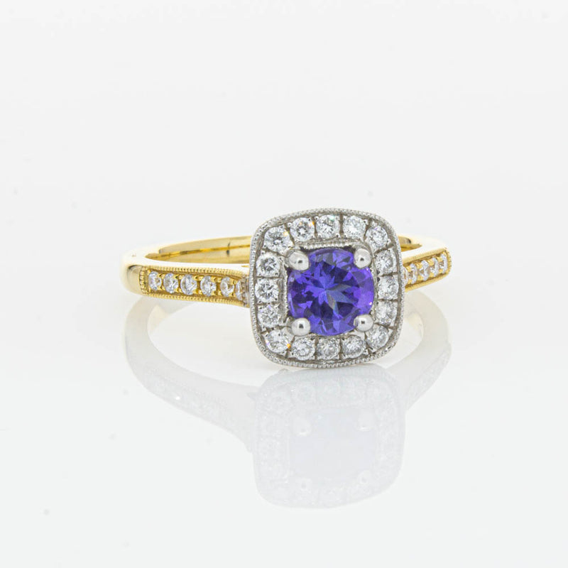 18ct Yellow & White Gold Tanzanite & Diamond Aurora Ring-Ring-Walker & Hall