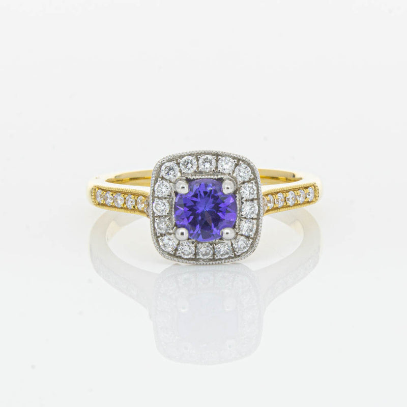18ct Yellow & White Gold Tanzanite & Diamond Aurora Ring-Ring-Walker & Hall