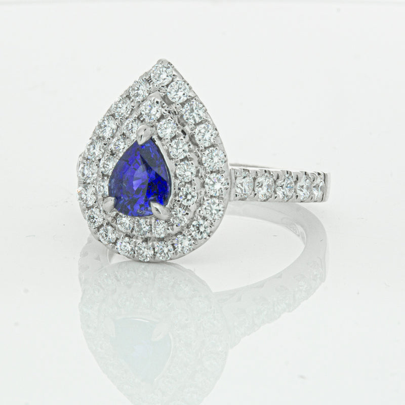 18ct White Gold Sapphire & Diamond Ring-Ring-Walker & Hall