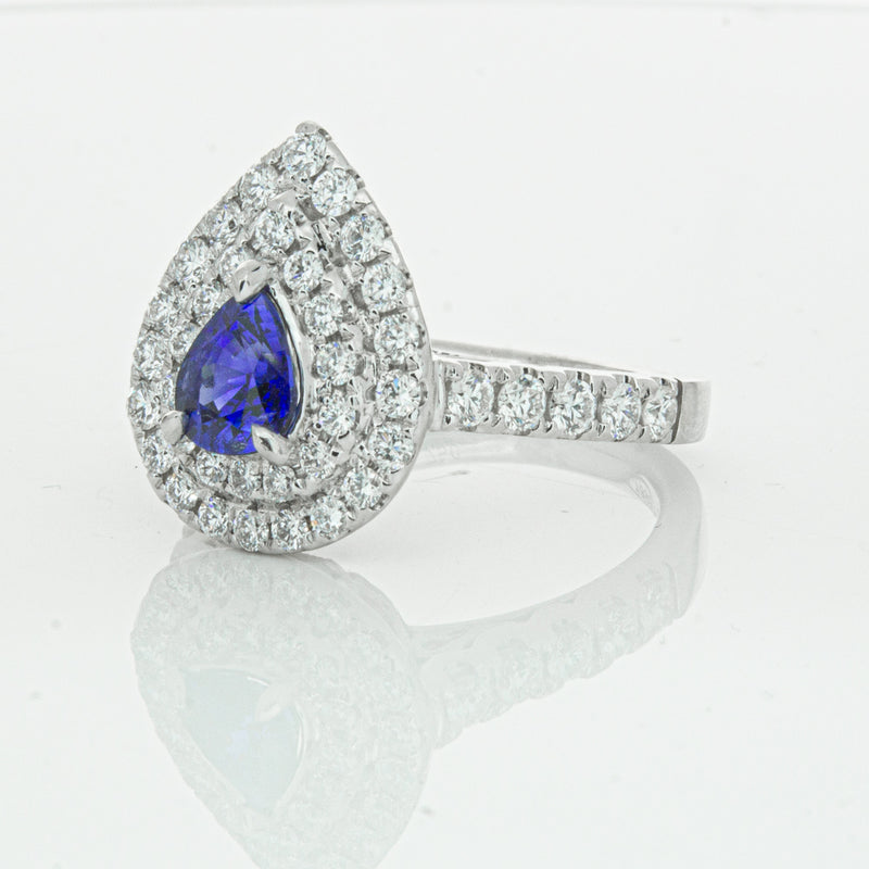 18ct White Gold Sapphire & Diamond Ring-Ring-Walker & Hall