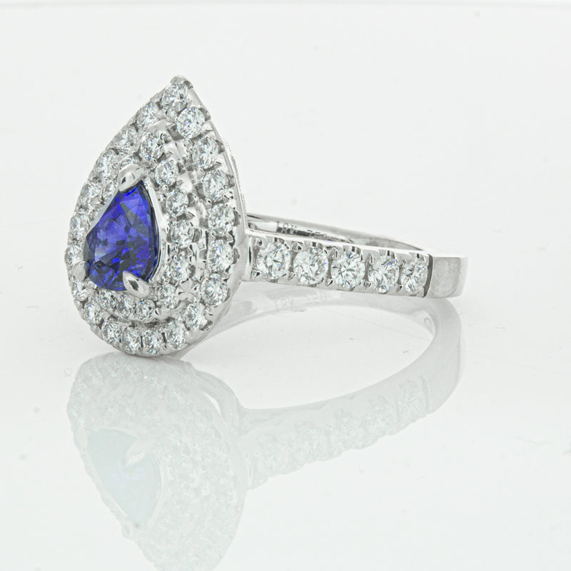 18ct White Gold Sapphire & Diamond Ring-Ring-Walker & Hall