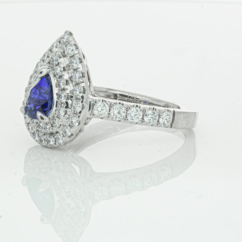 18ct White Gold Sapphire & Diamond Ring-Ring-Walker & Hall