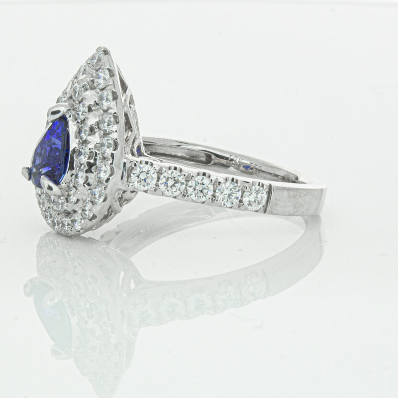 18ct White Gold Sapphire & Diamond Ring-Ring-Walker & Hall