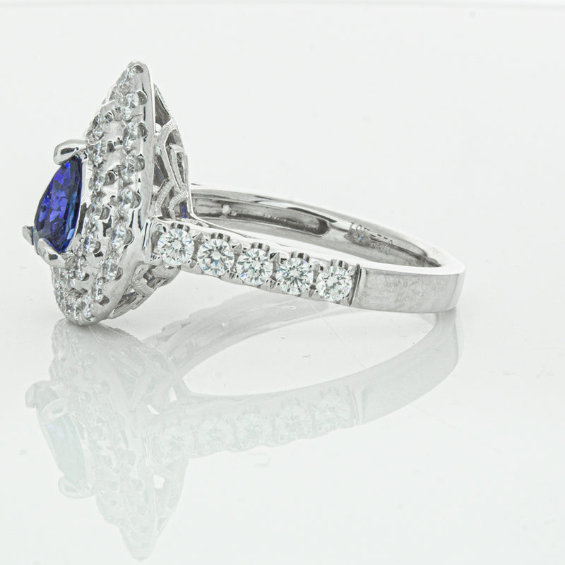 18ct White Gold Sapphire & Diamond Ring-Ring-Walker & Hall