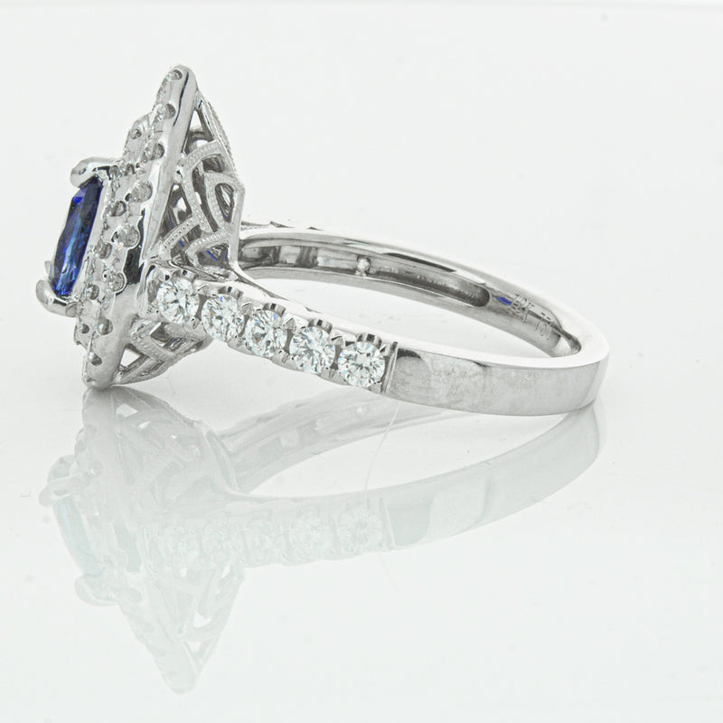 18ct White Gold Sapphire & Diamond Ring-Ring-Walker & Hall