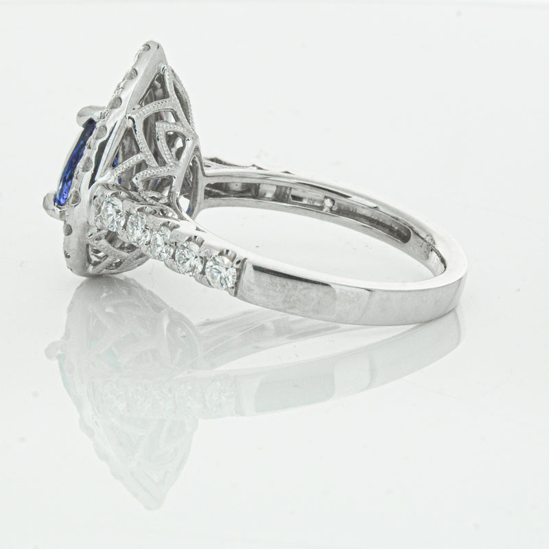 18ct White Gold Sapphire & Diamond Ring-Ring-Walker & Hall