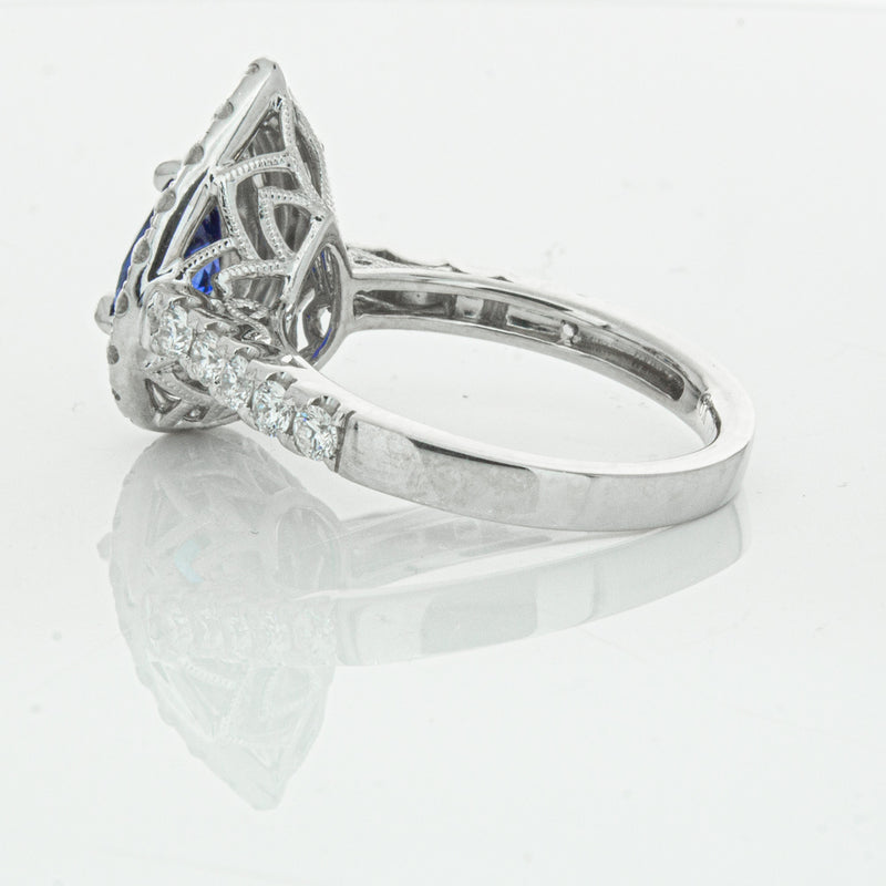 18ct White Gold Sapphire & Diamond Ring-Ring-Walker & Hall