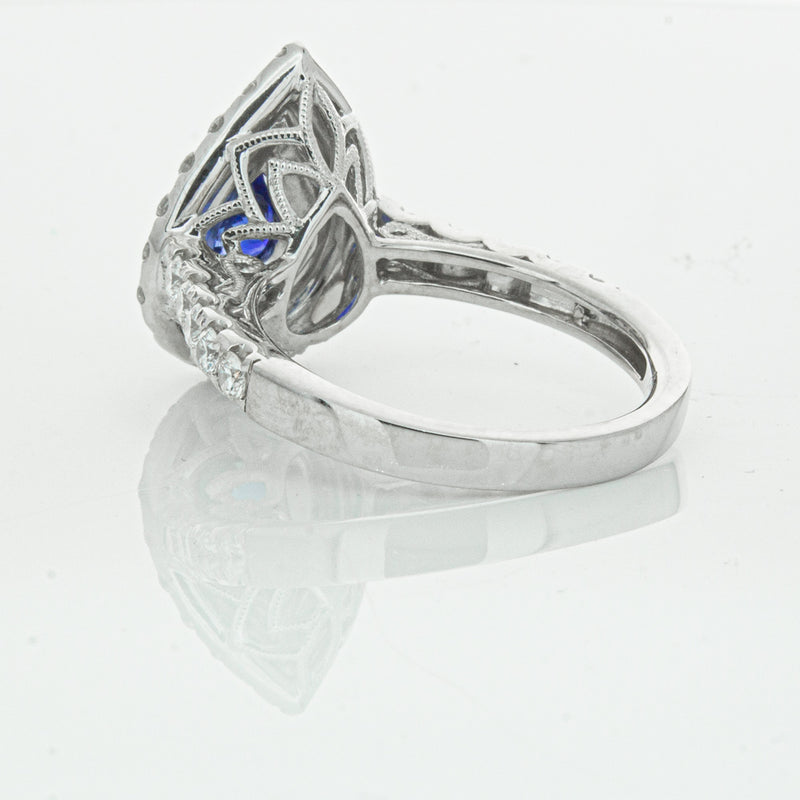 18ct White Gold Sapphire & Diamond Ring-Ring-Walker & Hall
