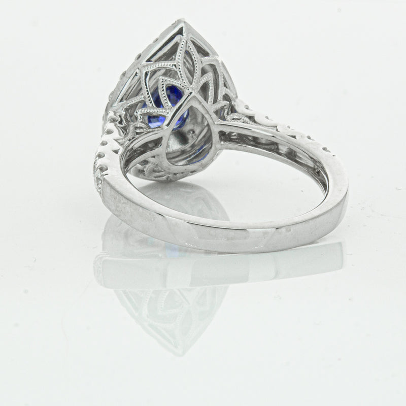 18ct White Gold Sapphire & Diamond Ring-Ring-Walker & Hall