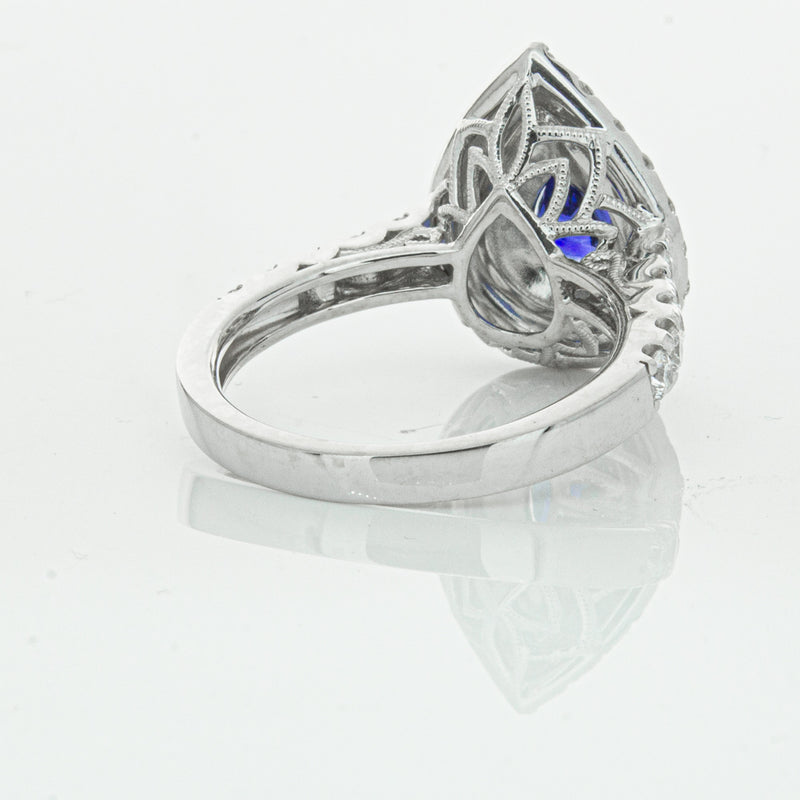 18ct White Gold Sapphire & Diamond Ring-Ring-Walker & Hall