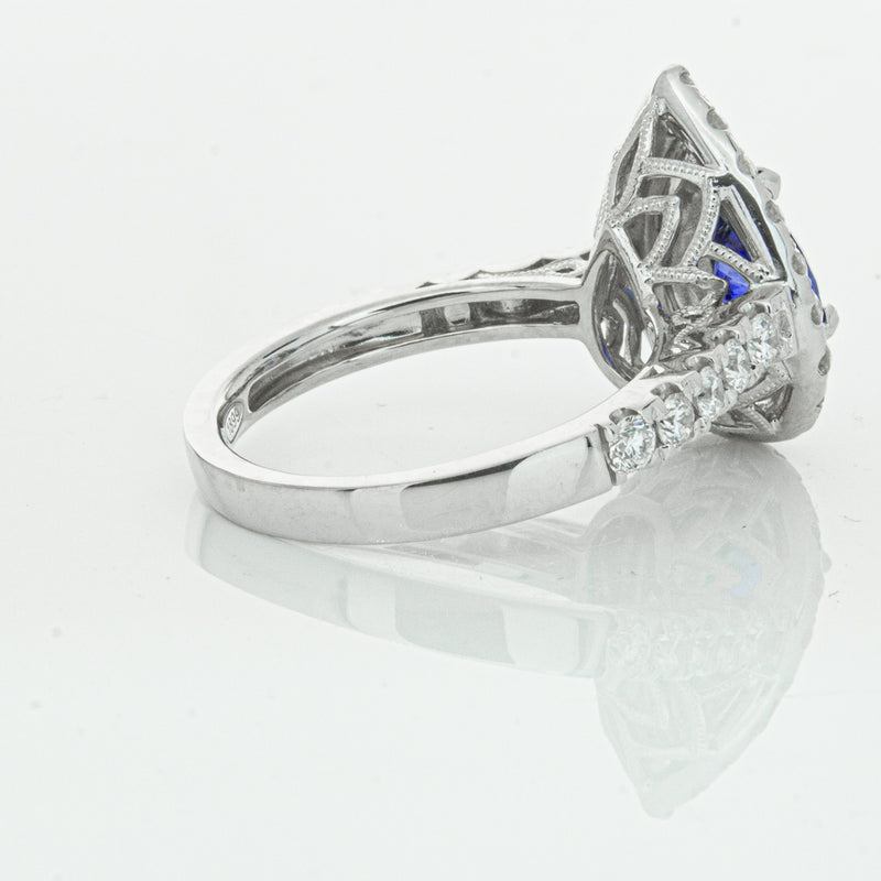 18ct White Gold Sapphire & Diamond Ring-Ring-Walker & Hall