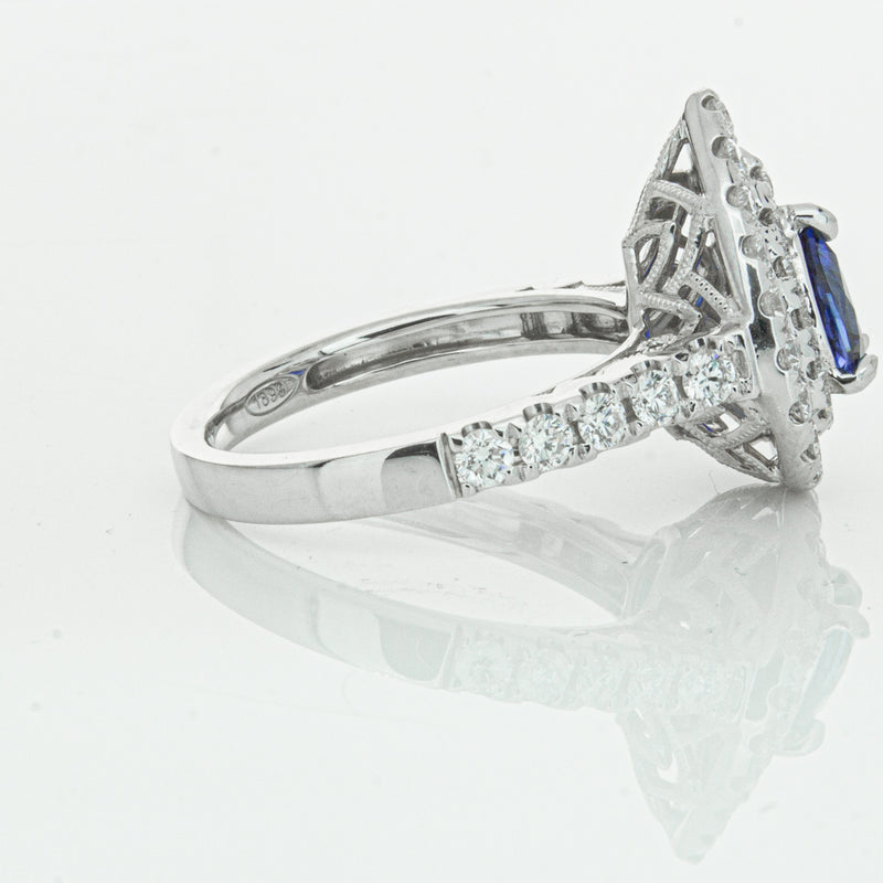 18ct White Gold Sapphire & Diamond Ring-Ring-Walker & Hall