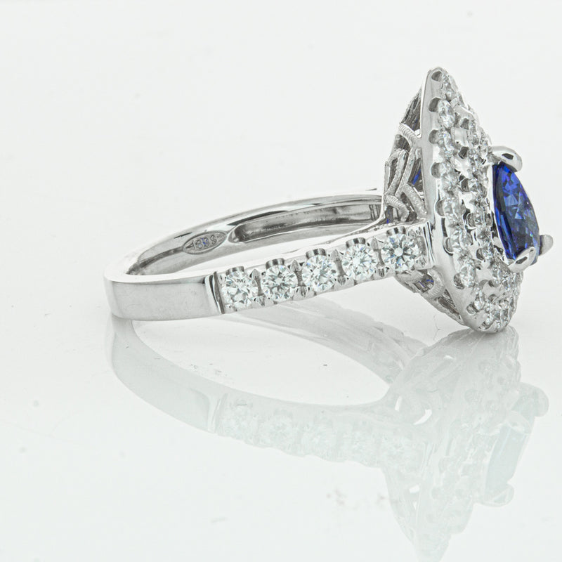 18ct White Gold Sapphire & Diamond Ring-Ring-Walker & Hall