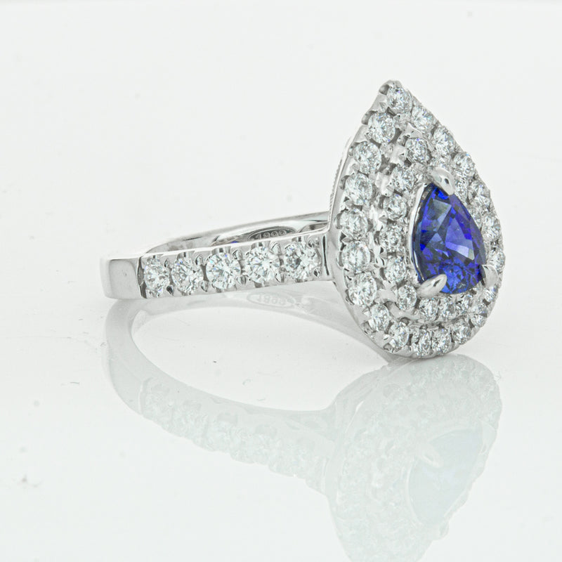 18ct White Gold Sapphire & Diamond Ring-Ring-Walker & Hall