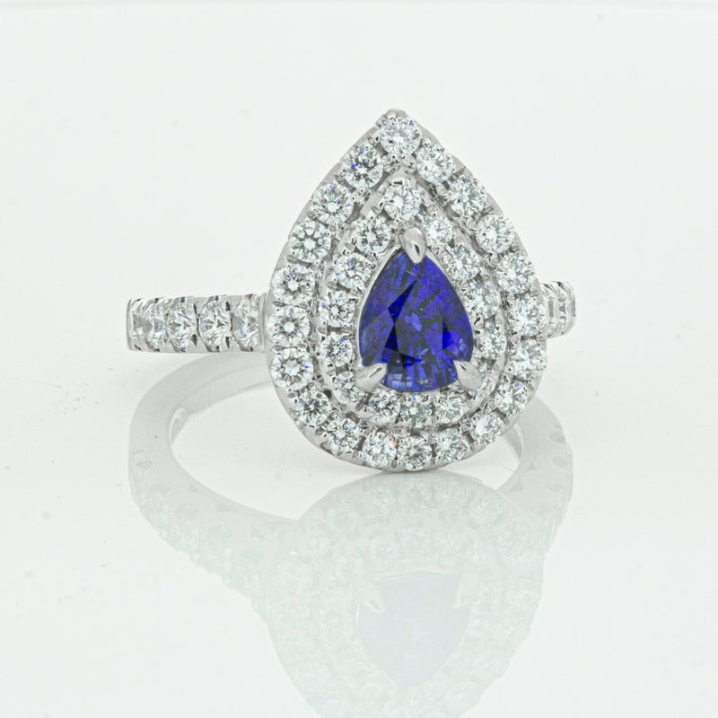 18ct White Gold Sapphire & Diamond Ring-Ring-Walker & Hall