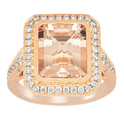 18ct Rose Gold 3.76ct Morganite & Diamond Ring -  - Walker & Hall