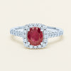 18ct White Gold 1.47ct Oval Ruby & Diamond Manhattan Ring - Ring - Walker & Hall