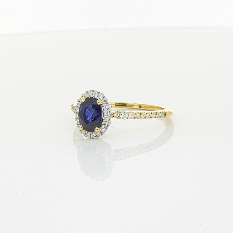 18ct Yellow Gold 1.08ct Sapphire & Diamond Mini Sierra Ring-Ring-Walker & Hall