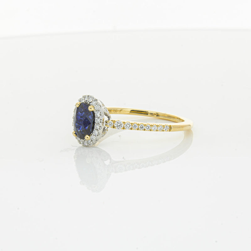 18ct Yellow Gold 1.08ct Sapphire & Diamond Mini Sierra Ring-Ring-Walker & Hall
