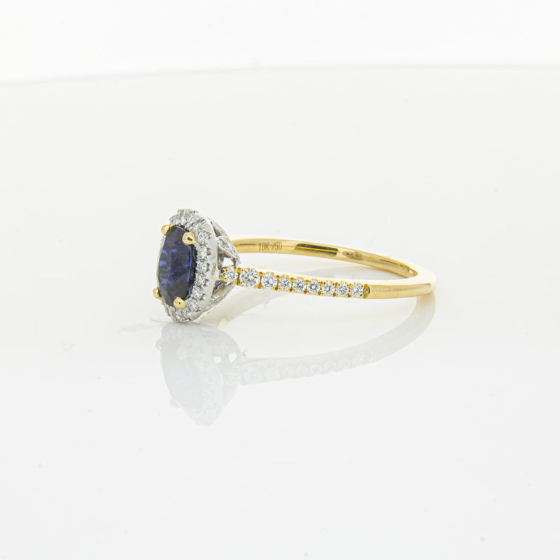 18ct Yellow Gold 1.08ct Sapphire & Diamond Mini Sierra Ring-Ring-Walker & Hall