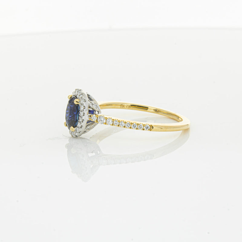 18ct Yellow Gold 1.08ct Sapphire & Diamond Mini Sierra Ring-Ring-Walker & Hall