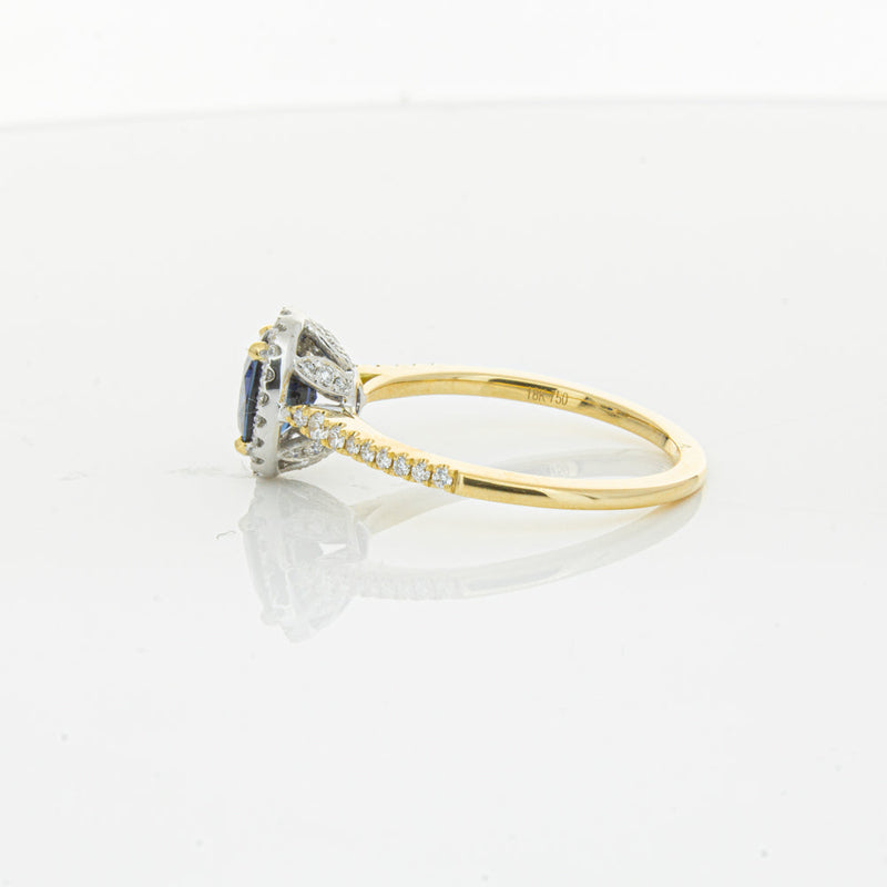 18ct Yellow Gold 1.08ct Sapphire & Diamond Mini Sierra Ring-Ring-Walker & Hall