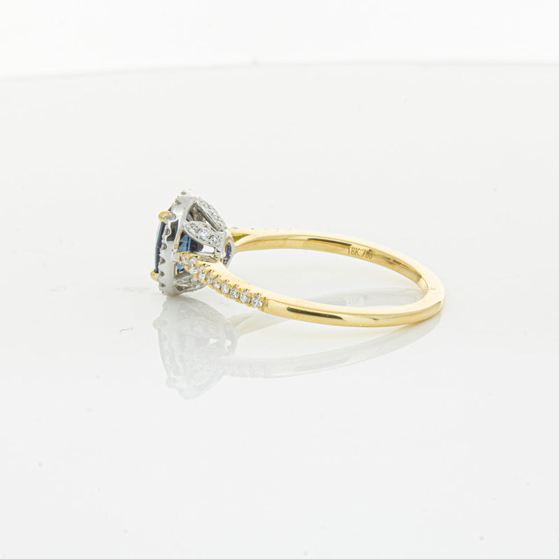 18ct Yellow Gold 1.08ct Sapphire & Diamond Mini Sierra Ring-Ring-Walker & Hall